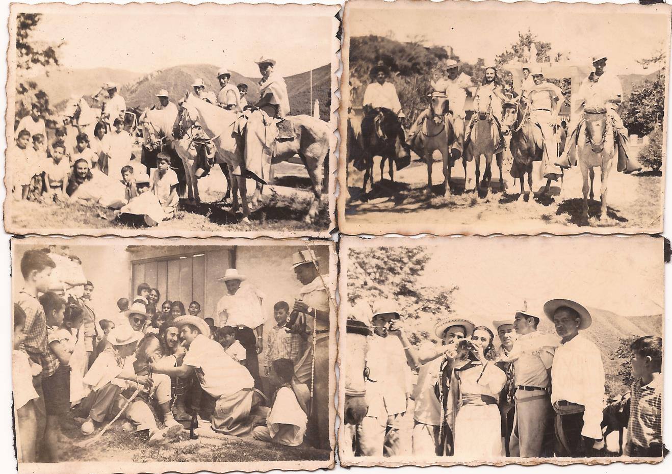 Las fiestas de San Juan, año 1959 en el barrio Libertador con Antonio Garcia, Enrique Trujillo, Carlos Acosta, Joaquin Vargas. Foto: Julieta Garcia Chaves. 