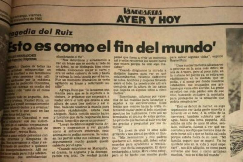 Vanguardia, 15 de noviembre de 1985.