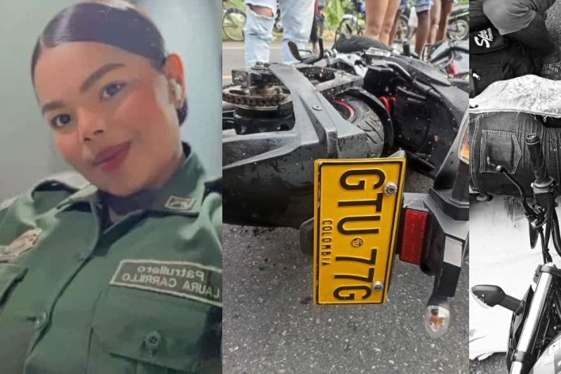 Tristeza por Laura, patrullera que perdió una pierna y está en UCI tras accidente: iba en moto