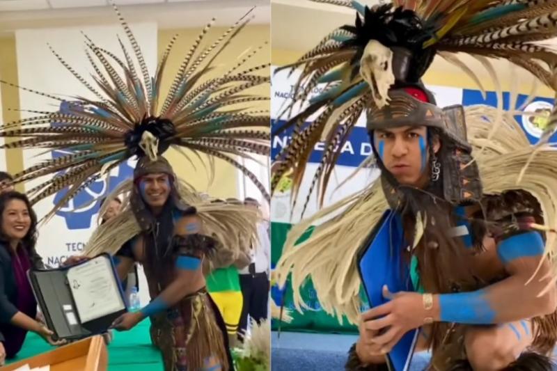 Joven indígena se graduó como Ingeniero Bioquímico usando su traja ancestral, ¡es orgullo!