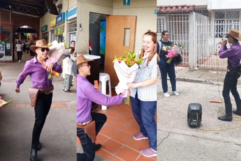 ‘Flores de El Patrón’ causan sensación en Ibagué: abordan a los clientes en la calle de sorpresa