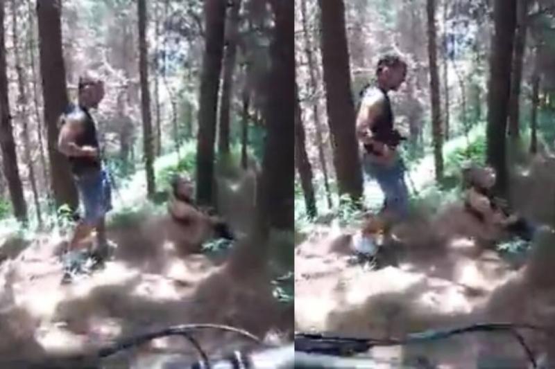 ¡Pillados! Ciclista sorprendió a pareja teniendo relaciones sexuales en pleno bosque