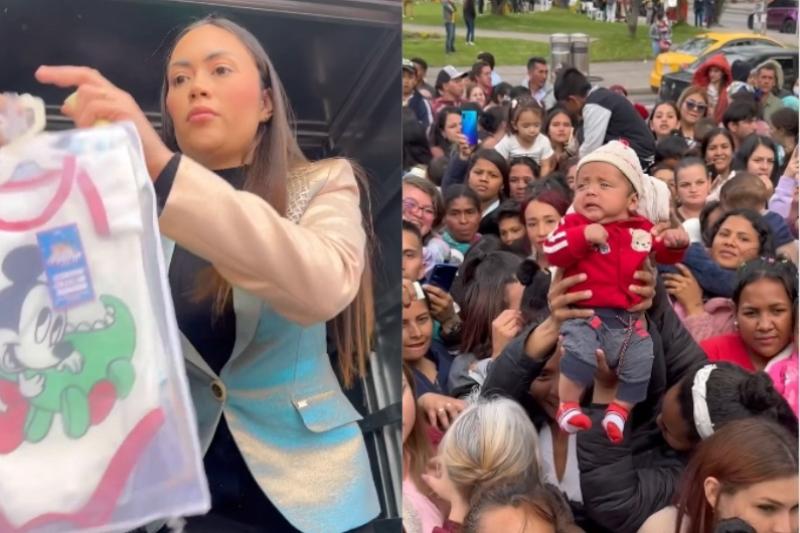 Epa Colombia causó revuelo en las calles: regaló pacas de pañales y abrió polémica por el aborto