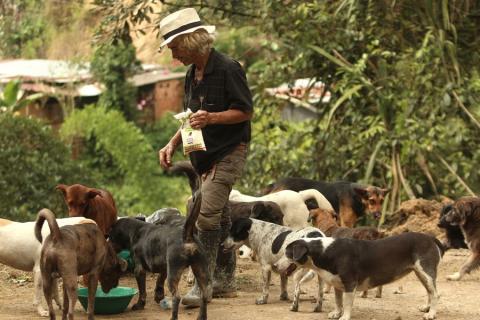  El adulto mayor ya se instaló en su nuevo hogar junto a sus mascotas.