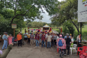 Comunidades indígenas protestan en la entrada al relleno sanitario de Natagaima. 